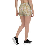 White Hieroglyphics Leggings Shorts - Conscious Apparel Store