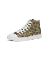 Women's Egyptian Hieroglyphics (Olive) Hightop Canvas Shoe - Conscious Apparel Store