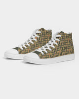 Women's Egyptian Hieroglyphics (Olive) Hightop Canvas Shoe - Conscious Apparel Store